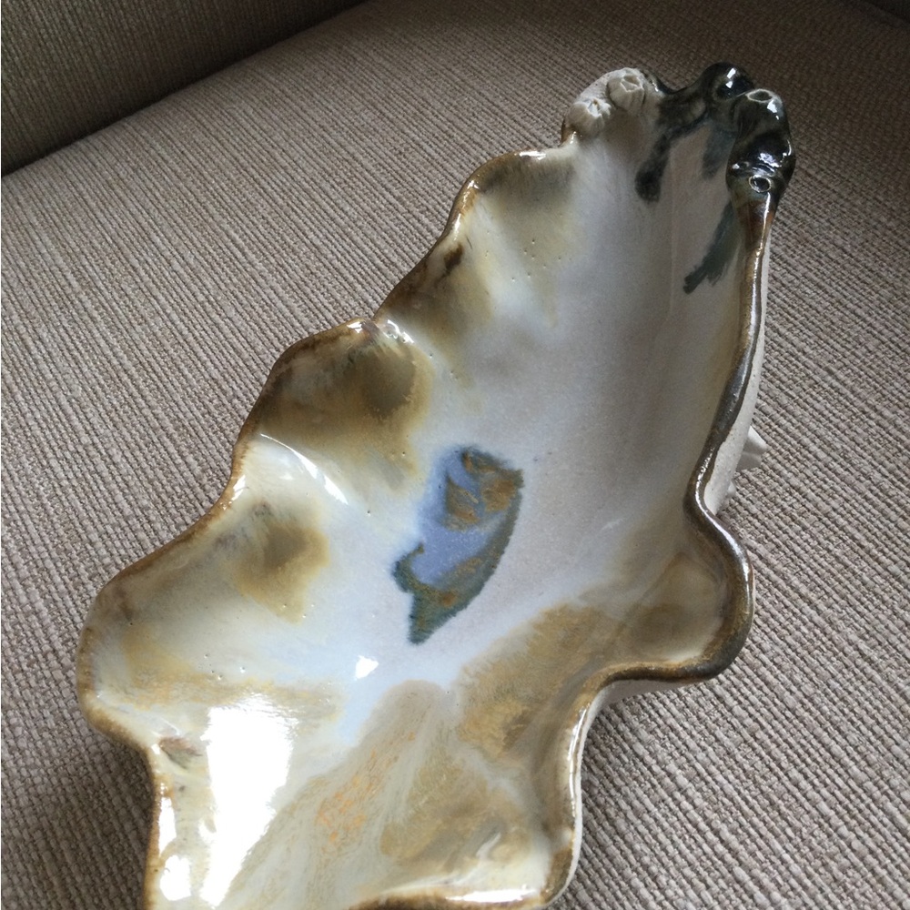 Mussels And More Pottery Jan Sell Oyster Shell Serving Decor